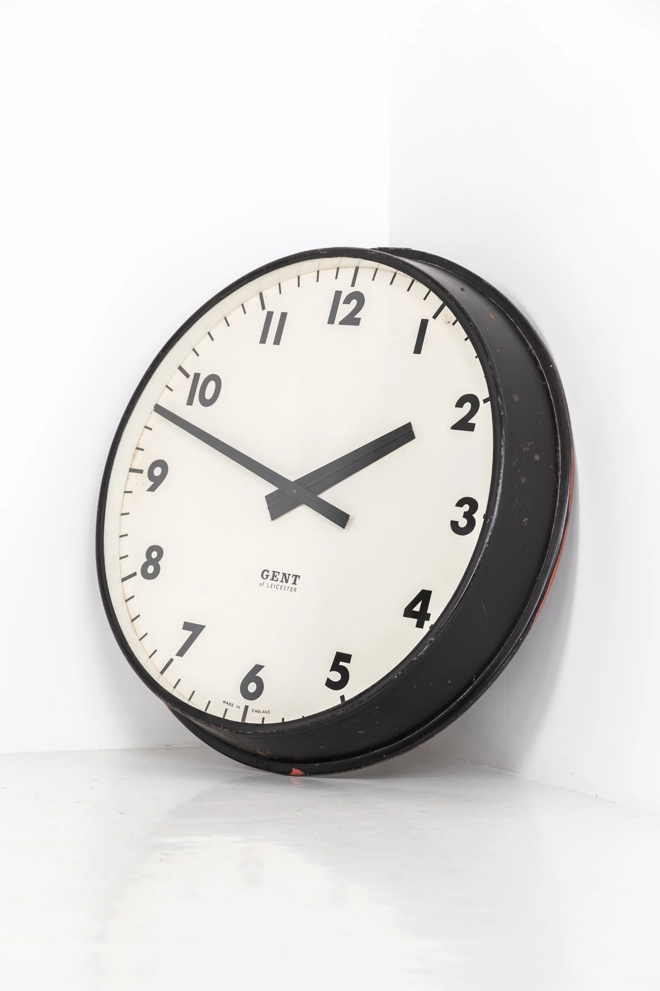 Black Industrial Gents of Leicester Wall Clock — Antiques Workshop